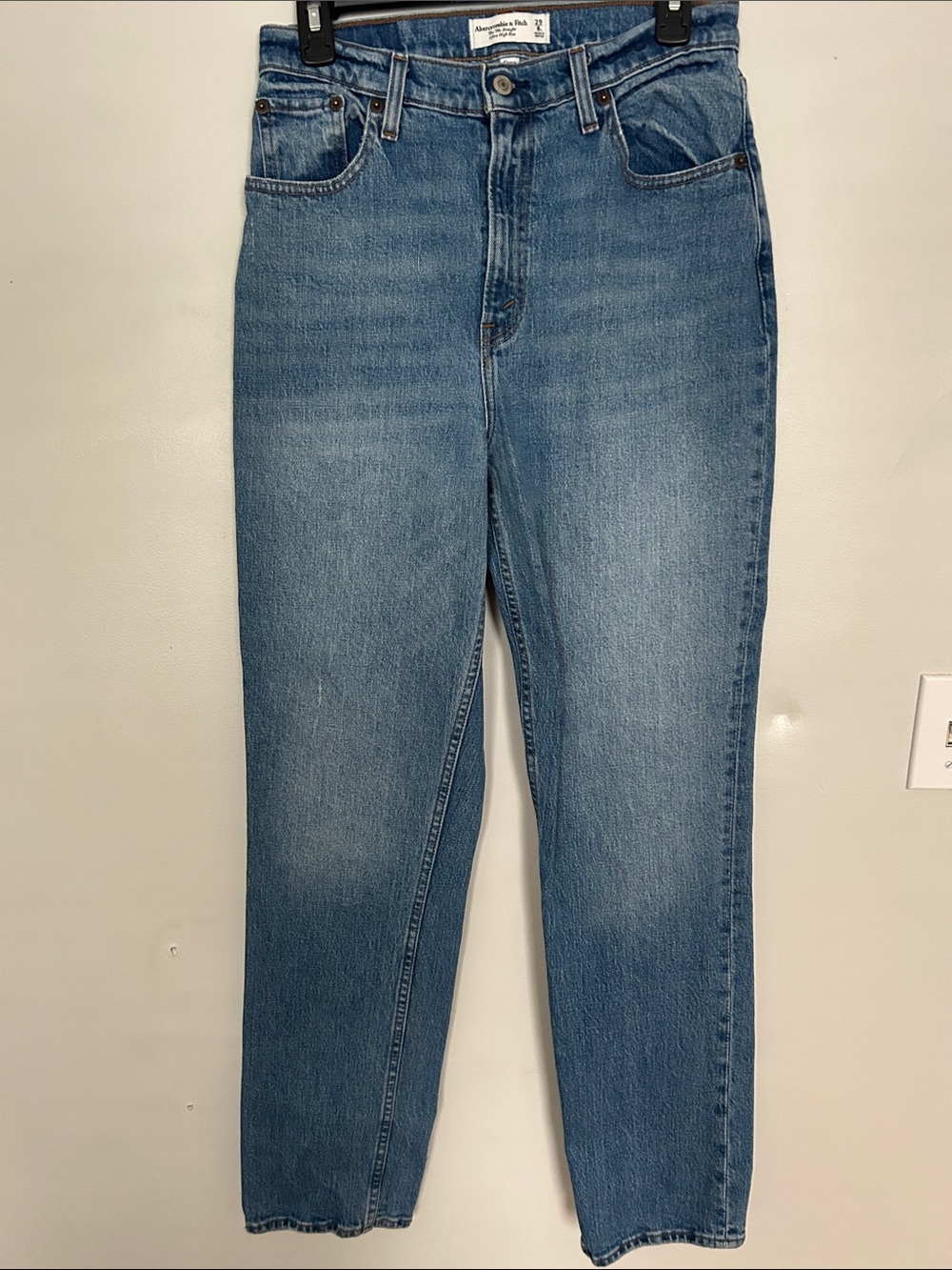 Abercrombie & Fitch Womenβs Light Blue Straight Jeans